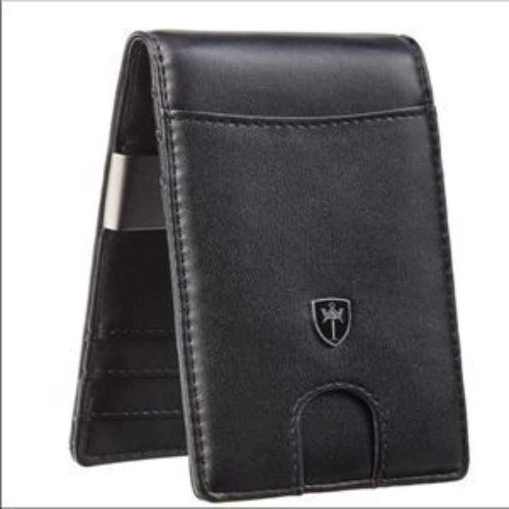 Leather Wallet with Money Clip Credit Card Holder​